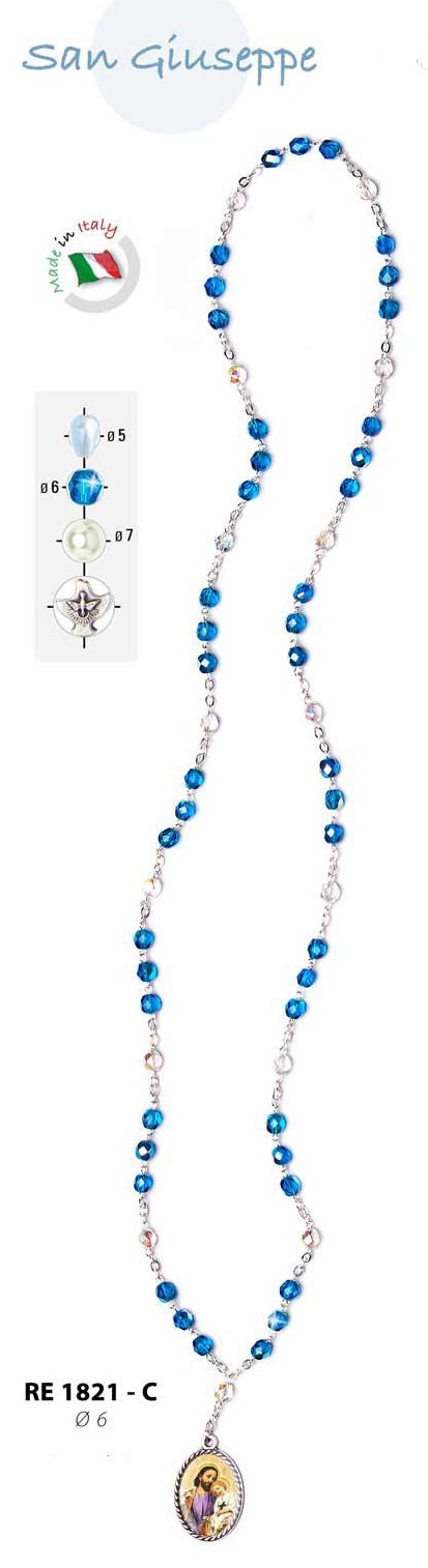 イタリア　RE1821-C　聖ヨセフのチャプレット　ロザリオ　ROSARIO SAN GIUSEPPE MM.6