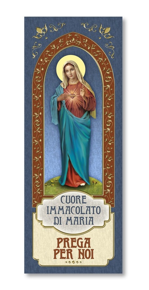 FRATELLI BONELLA　イタリア　金箔押紙のしおり   FB185-201　聖母の聖心   5.5 x 15 Cm　