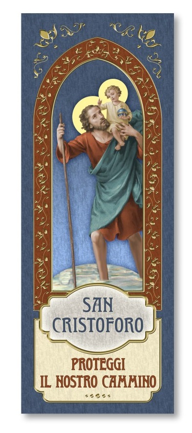 FRATELLI BONELLA　イタリア　金箔押紙のしおり   FB185-620　 聖クリストファー   5.5 x 15 Cm　