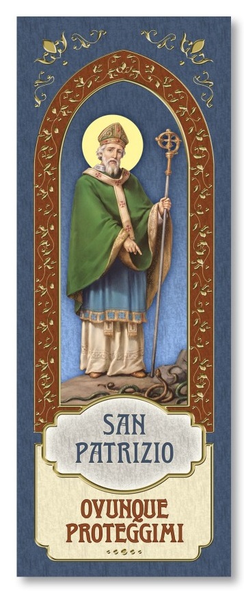 FRATELLI BONELLA　イタリア　金箔押紙のしおり   FB185-640　聖パトリック　　 5.5 x 15 Cm　