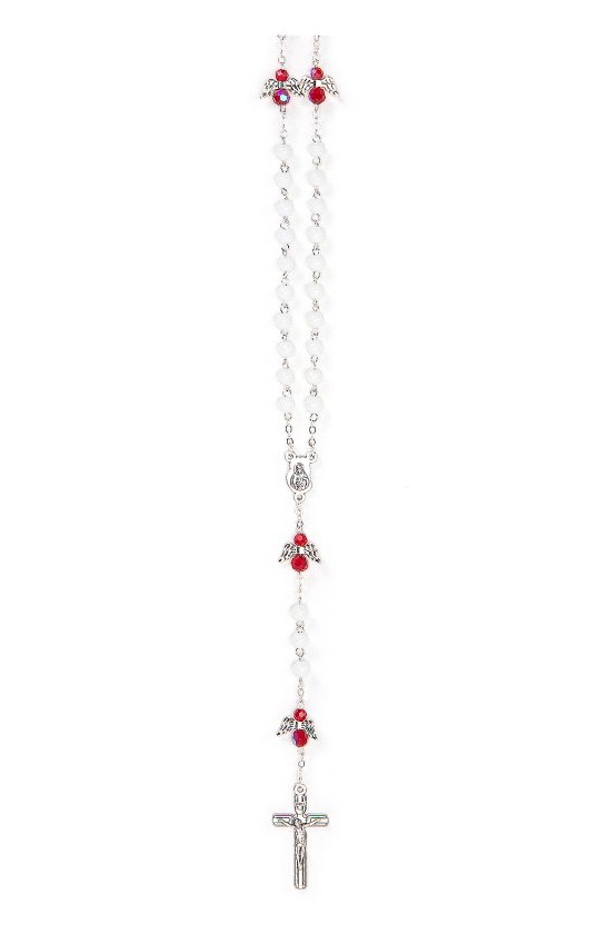 イタリア　 LALRE1854SCR 　天使ロザリオ　Glass Rosary mm.5 Angels, Angels Pater and Cross - GENERICO/PERSONALIZZATO