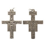 RO019055　クロス　ミニ　メタルクロス　　聖ダミアン十字、シルバー メタル 36mm