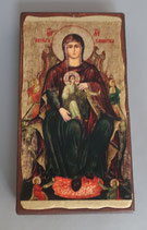 アトス修道院　イコン　ギリシャ　ビザンチン　１９１１－2   カトリック修道会イコン　聖母子　 １２．８ x １４．５cm。厚さ１５ミリ　テンペラ24カラットの金箔