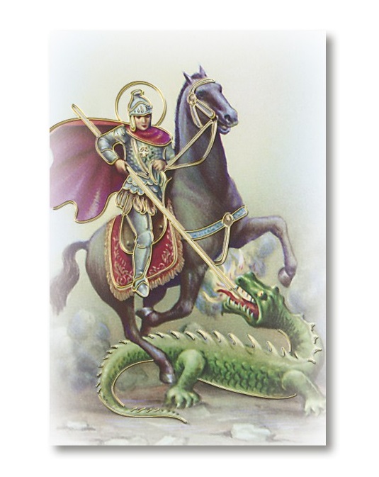 FRATELLI BONELLA　イタリア　紙のご絵　200-80　箔押裏白 　聖ジョルジオ　サンティーノミニ　6.5 X 4.5cm