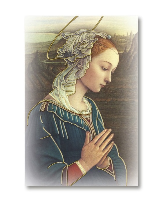 FRATELLI BONELLA　イタリア　紙のご絵　200-97　箔押裏白 　マドニーナ祈り　サンティーノミニ　6.5 X 4.5cm