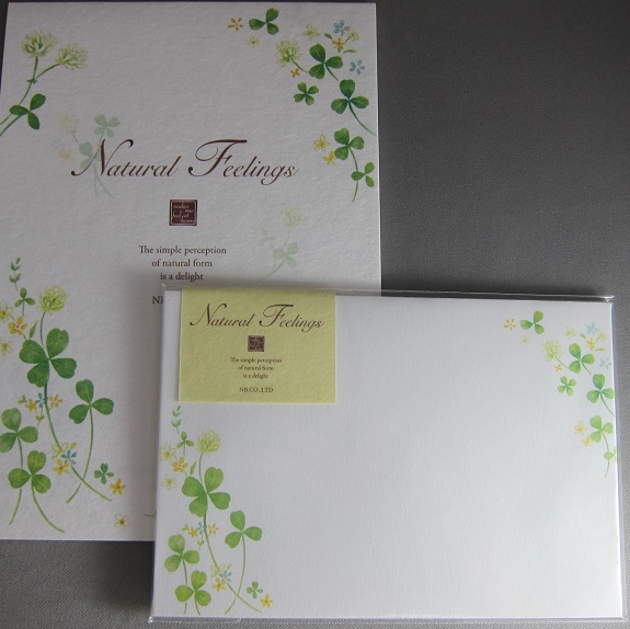 エヌビー社　RONB-1１　便箋セット　レターセット　Natural Feelings　クローバー いつもあなたのために祈り感謝しています（聖句） 　