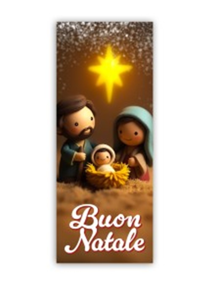 FRATELLI BONELLA　イタリア　紙のご絵しおり　FB207SN6　現代的なクリスマスのブックマーク　6 x 15 cm