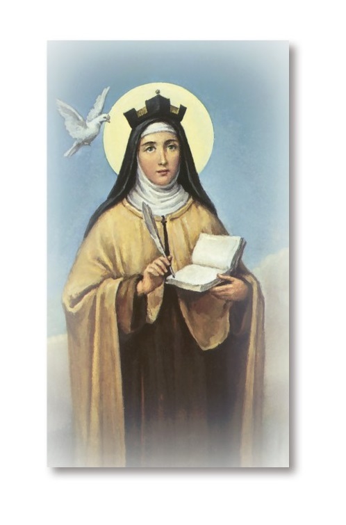 FRATELLI BONELLA　イタリア　紙のご絵　FB287-163  アビラの聖テレサ　裏面一色のイタリア語祈り　5.5 X 10 Cm