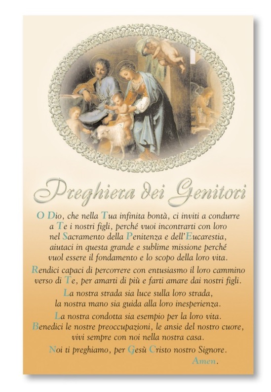 FRATELLI BONELLA　イタリア　羊皮紙手判カード　 FB0313-23  両親の祈り　羊皮紙カード  9 x 14 cm