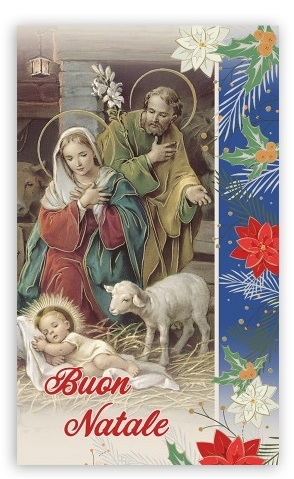 FRATELLI BONELLA　イタリア　金箔押 紙のご絵カード　FB379-999-2　伝統的なテーマのクリスマス画　７×１２センチ　裏白
