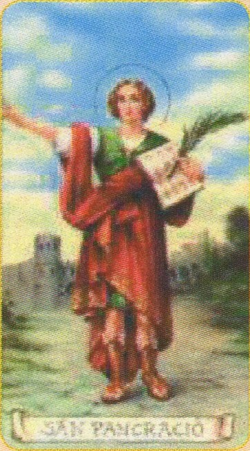 FRATELLI BONELLA　イタリア　紙のご絵　FB400-308　ローマの聖パンクレシオ　クラシカル金縁裏白無地　5.5X 10 Cm
