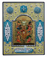 ギリシャ　Iconotechniki S.A　命のツル SKU：ME_４２０　8.5X6.8CM　水色