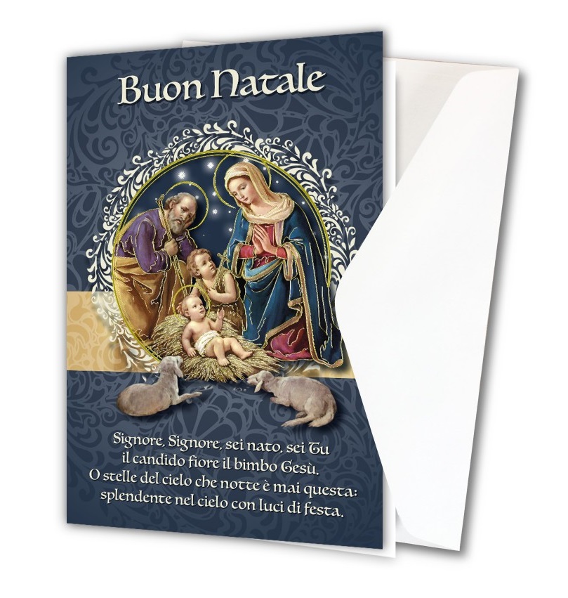 FRATELLI BONELLA　イタリア　封筒つきご絵カード　FB643-2   封筒付き金箔押 クリスマスカード