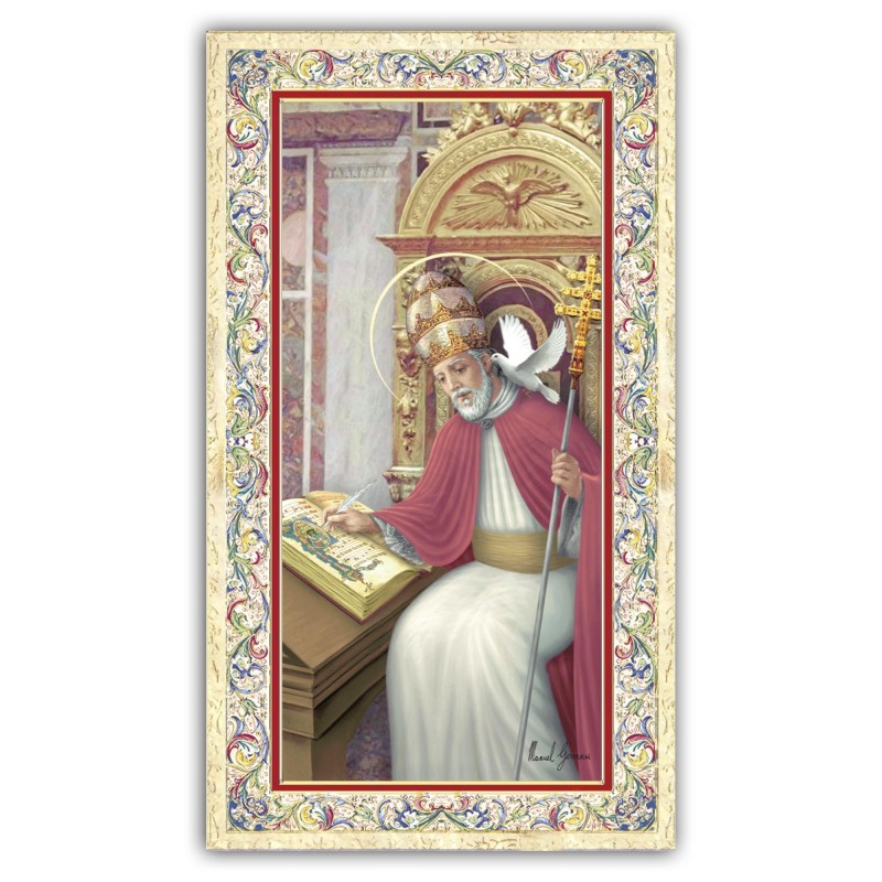 FRATELLI BONELLA　イタリア 金箔押ご絵　FB734-73　聖グレゴリオ　裏面イタリア語祈りカード１０．５×６センチ