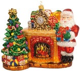 ポーランドガラス細工　　IMPULS　SA2309  anta Claus at the Fireplace 　サンタ暖炉