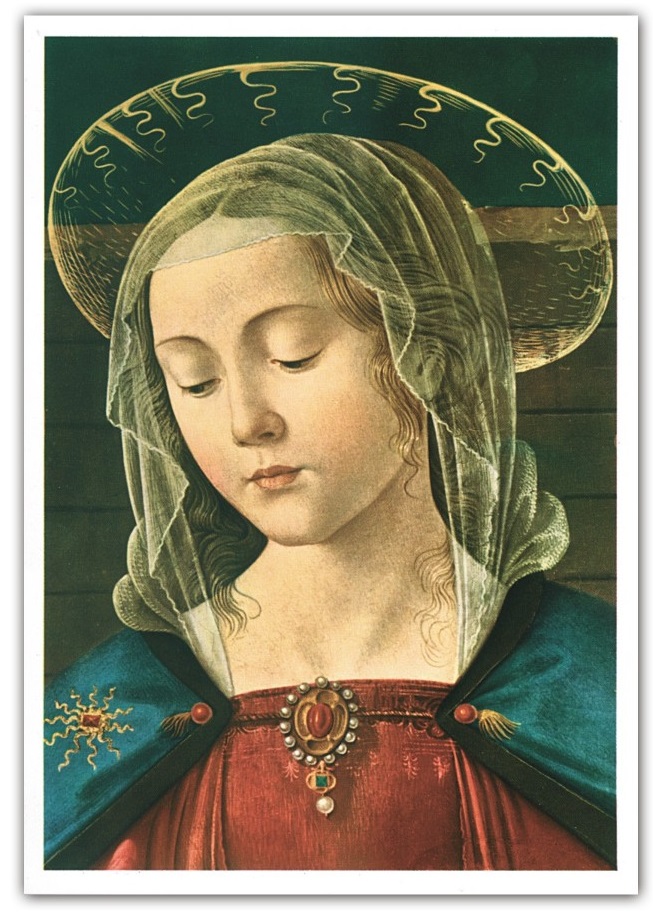 FRATELLI BONELLA　FBPCSARTE16 イタリア　名画ご絵　ギルランダイオによる聖母の画　裏白１５×１０．５センチ（ポストカードサイズ）