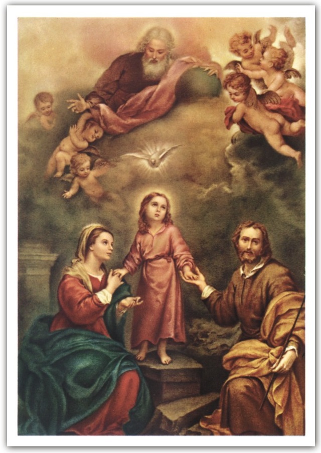 FRATELLI BONELLA　FBPCSARTE19 イタリア　名画ご絵　ムリーリョの2つの三位一体の画像　裏白１５×１０．５センチ（ポストカードサイズ）