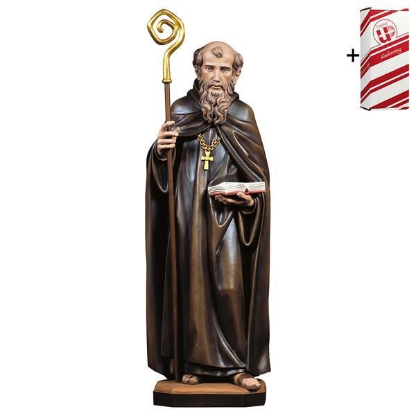 ULPE WOOD ART　イタリア　木彫　聖ベネディクト修道院長　１２センチ　ST. BENEDICT OF NURSIA + GIFT BOX　UP268000B12