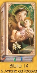 イタリア　紙カード金箔押　聖書型　紙裏白　ご絵　CRBibLia14 　パドヴァの聖アントニオ　１２．５×７．５センチ　高級紙裏白