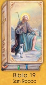 イタリア　紙カード金箔押　聖書型　紙裏白　ご絵　CRBibLia19　聖ロッコ　１２．５×７．５センチ　高級紙裏白
