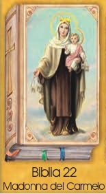 イタリア　紙カード金箔押　聖書型　紙裏白　ご絵　CRBibLia22 　カルメルの聖母子　１２．５×７．５センチ　高級紙裏白