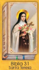 イタリア　紙カード金箔押　聖書型　紙裏白　ご絵　CRBibLia31　幼きイエズスの聖テレサ　１２．５×７．５センチ　高級紙裏白