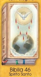 イタリア　紙カード金箔押　聖書型　紙裏白　ご絵　CRBibLia46  精霊　１２．５×７．５センチ　高級紙裏白