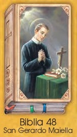 イタリア　紙カード金箔押　聖書型　紙裏白　ご絵　CRBibLia48  聖ゲラルド　１２．５×７．５センチ　高級紙裏白