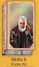 イタリア　紙カード金箔押　聖書型　紙裏白　ご絵　CRBibLia8 　聖ピオ　１２．５×７．５センチ　高級紙裏白