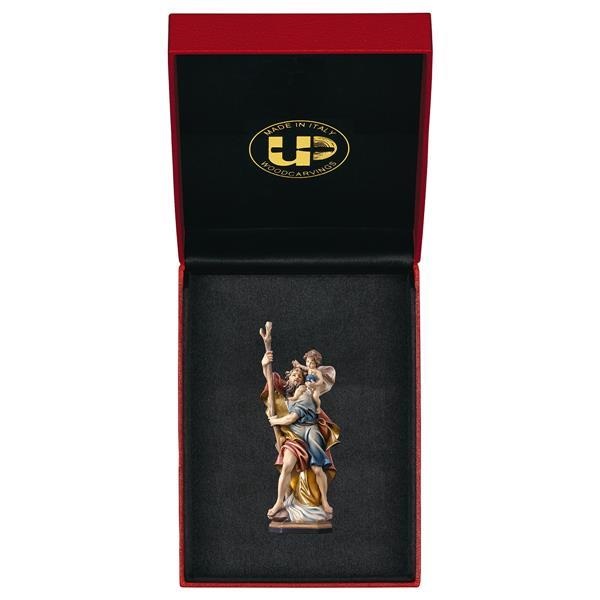 ULPE WOOD ART　イタリア　木彫   聖クリストファー　８センチ　ケース付き　ST. CHRISTOPHER WITH CHILD + CASE　UP280000E8
