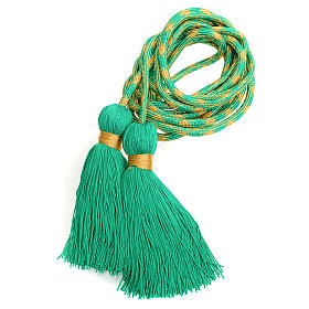 HA イタリア　PM005034　Cincture for alb in various colors　　アルバコード  緑×金　 素材:ポリエステル 100%  長さ4m