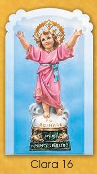 イタリア　紙カード金箔押飾り縁取りご絵　CRCLA16   幼きイエズス　ニノ　１２０mm×７５ｍｍ　裏白