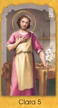 イタリア　紙カード金箔押飾り縁取りご絵　CRCLA5　労働者聖ヨセフ　１２０mm×７５ｍｍ　裏白