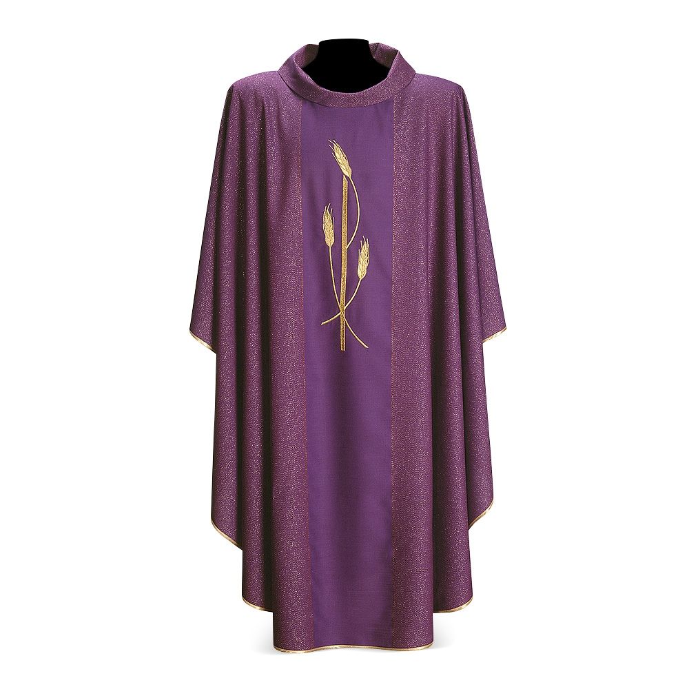 教会住所または寄進者宅のみお届け　イタリア  DESTA社 ラメ糸ウールブレンド  Chasuble 45 カズラ　 紫