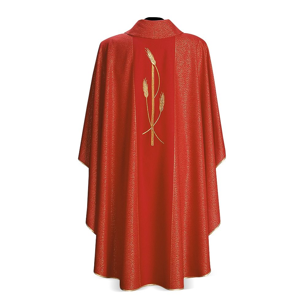教会住所または寄進者宅のみお届け　イタリア  DESTA社 ラメ糸ウールブレンド  Chasuble 45 カズラ　 赤