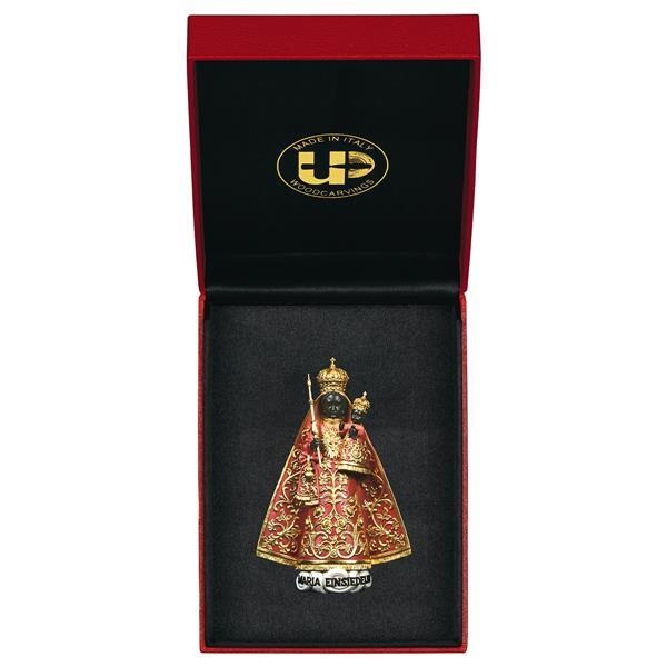 ULPE WOOD ART　イタリア　木彫  アインジーデルンの聖母子　赤オレンジ　７センチ　ケース付き　OUR LADY OF EINSIEDELN + CASE　UP078000E7