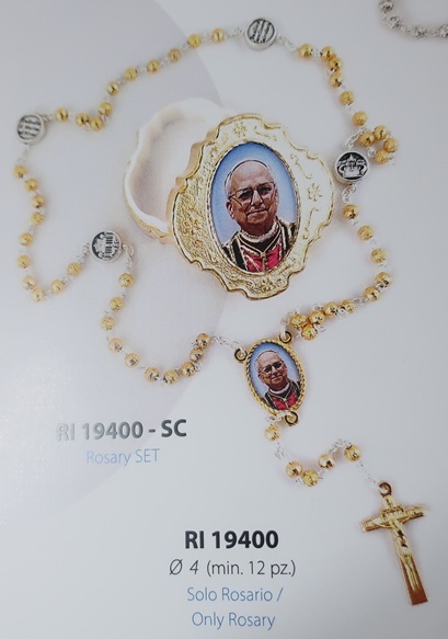 一般不可　転売不可　イタリア　教皇レオ１４世　 LALRI19400-SCM　４ミリメタルメダイ　金ケース入りロザリオ