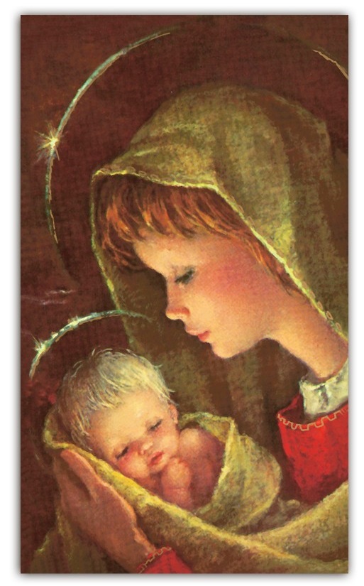 FRATELLI BONELLA　イタリア　紙のご絵 FBITALIA01 　 マドンナと子供  裏白手判サイズ　9 x 14 cm