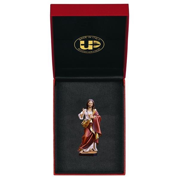 ULPE WOOD ART　イタリア　木彫　みこころの（御心）イエス　７センチ　ハードケース付き　SACRED HEART OF JESUS + CASE　UP275000E7