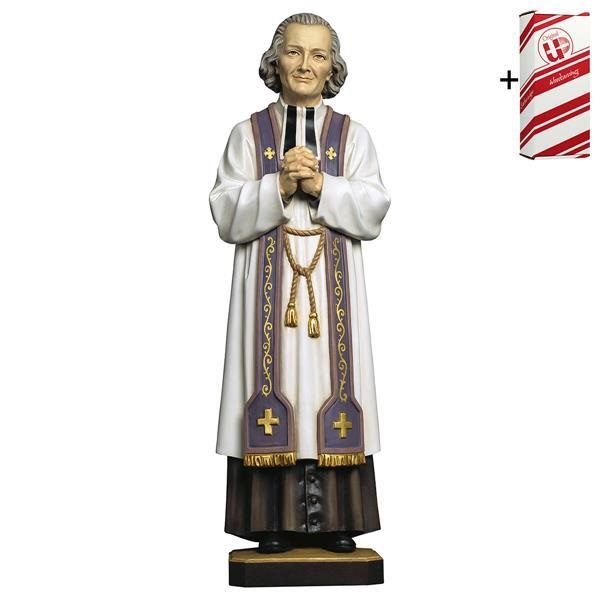 ULPE WOOD ART　イタリア　木彫　聖ヨハネヴィアンネ　１２センチ　ST. JOHN VIANNEY CURÉ D ARS + GIFT BOX UP261500B12