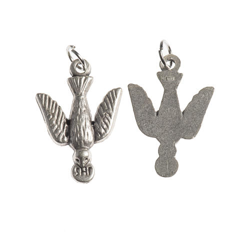イタリア　ME000197　鳩のメダル　24mm ガルバニックアンティークシルバーDove medal, 24mm galvanic antique silver
