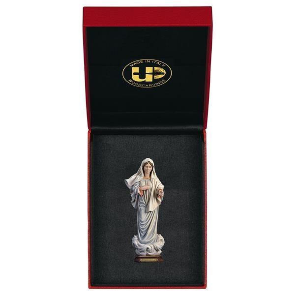 ULPE WOOD ART　イタリア　木彫  メジュゴリエの聖母　８センチ　OUR LADY OF MEDJUGORJE + CASE　UP061001E8
