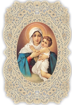 Officina D'Arte Torre　飾りレース紙ご絵  　OAT0329　　Madonna di Schoenstatt シェーンシュタットの聖母　　イタリア語祈りカード　