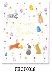 GREAT BRITISH CARD GBPECP0018　うさぎちゃんハッピーイースター　イースターカード　封筒つき