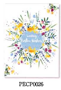 GREAT BRITISH CARD GBPECP0026　花リース　ハッピーイースター　イースターカード　封筒つき