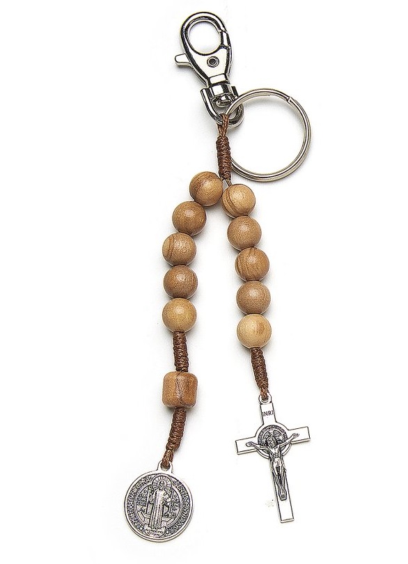 一般不可　転売不可　人気商品　イタリア　 LALPC262　10mmオリーブ１連ロザリオ　ティナ－タイプ　聖ベネディクト　クロス