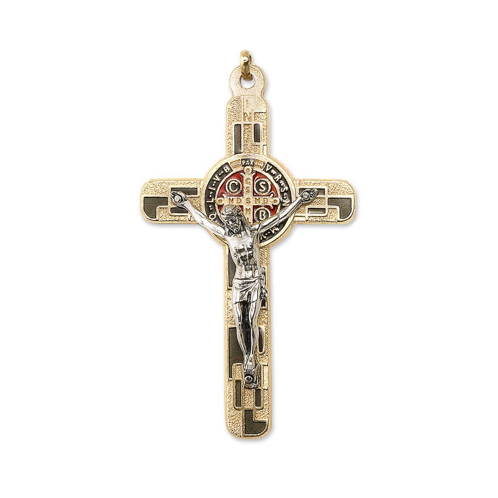 一般不可　転売不可　イタリア　 LALPG611DMA　聖ベネディクトクロス  茶金　Saint Benedict Cross in golden metal vin.+box cm. 7,5x4,5