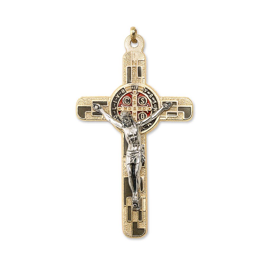 一般不可　転売不可　イタリア　 LALPG611DNE　聖ベネディクトクロス  黒金　Saint Benedict Cross in golden metal vin.+box cm. 7,5x4,5
