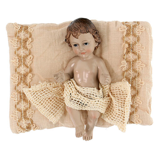 イタリア　PR008207　イエスキリストの降誕の置物 18 cm 樹脂製布製 Baby Jesus nativity figurine 18 cm resin cloth