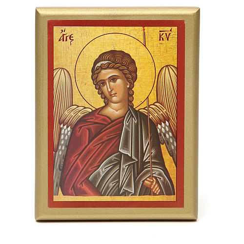 HL　HLQU000297  イタリア　木製イコン　エンジェルゴールドエッジ　14x11cm